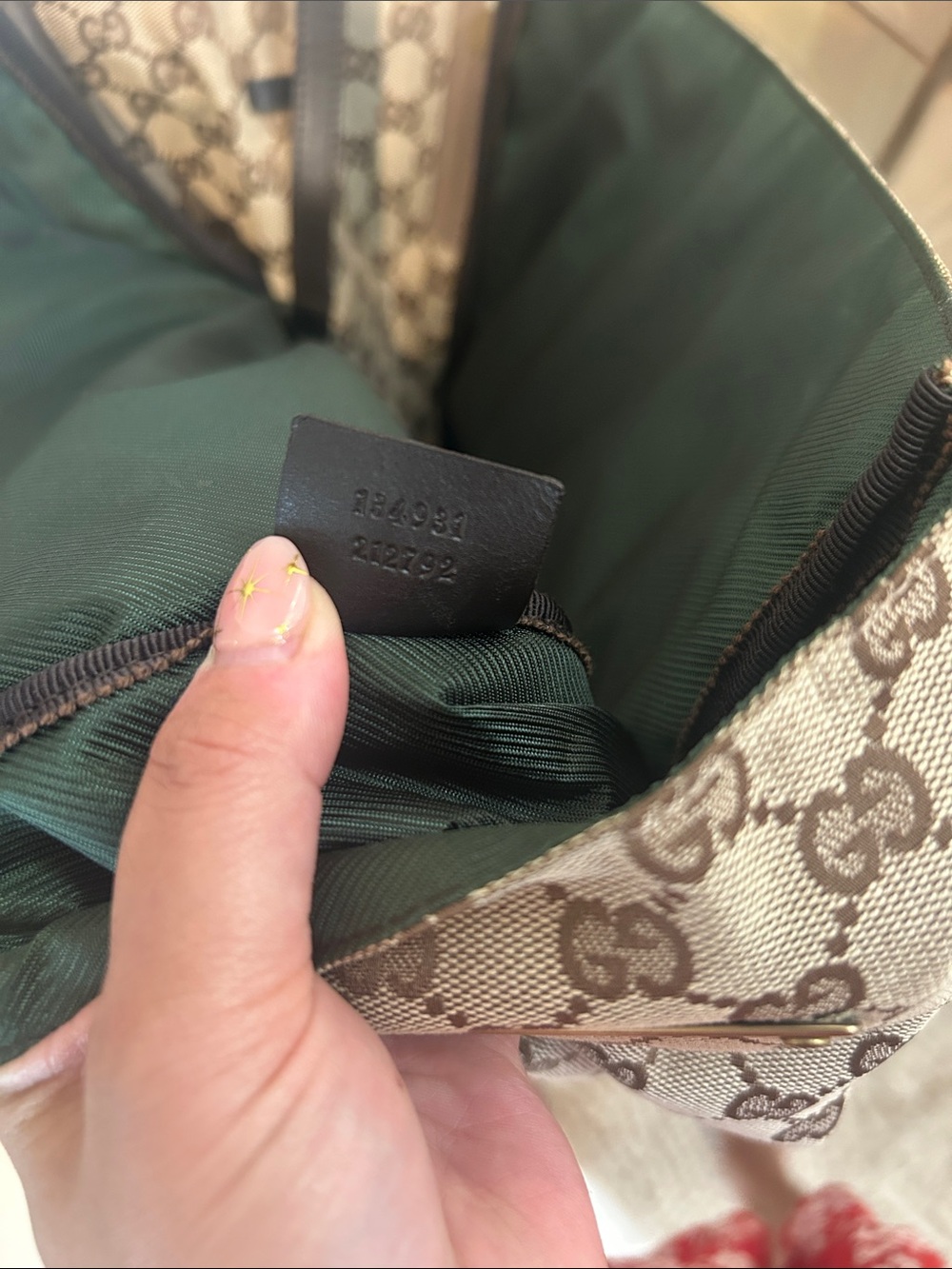 Gucci Beige GG Canvas Tote with Green and Red Web Straps - Picture 9 of 9